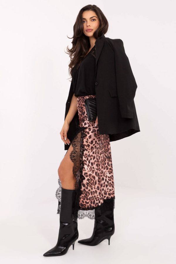 Beige Skirt in Skirts with Spandex, Polyester and Viscose