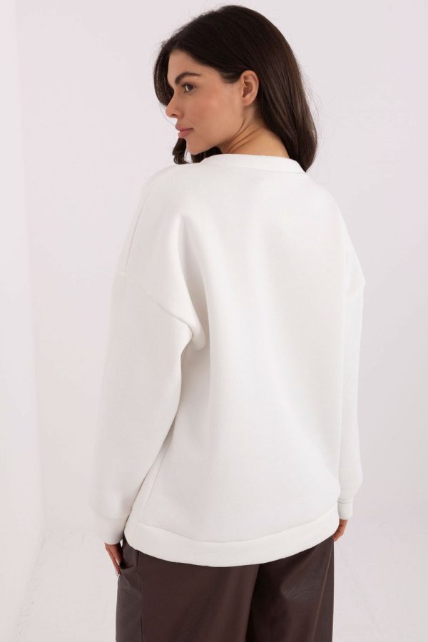 Beige Sweatshirt in Sweatshirts For Women with Cotton and Spandex