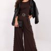 1109993 Brown Women Trousers in Pants, Trousers, Shorts with Spandex and Viscose