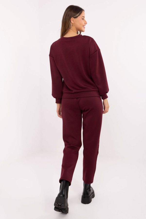 Red Set in Pants, Trousers, Shorts with Spandex and Viscose