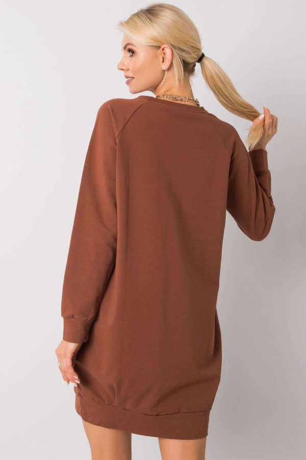 Brown Daydress in Day Dresses with Cotton and Spandex