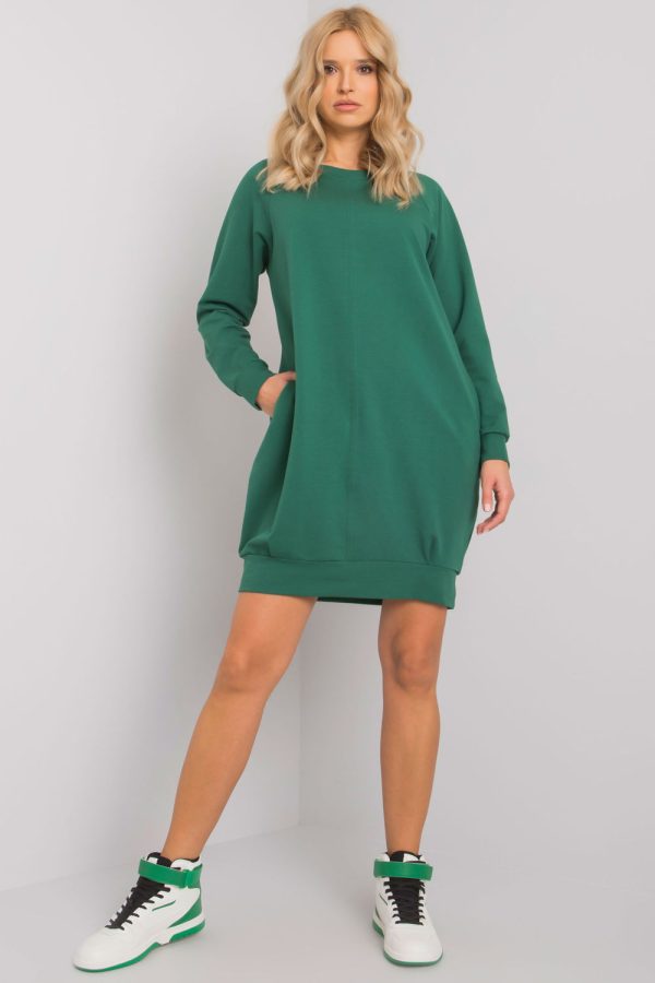 Green Daydress in Day Dresses with Cotton and Spandex