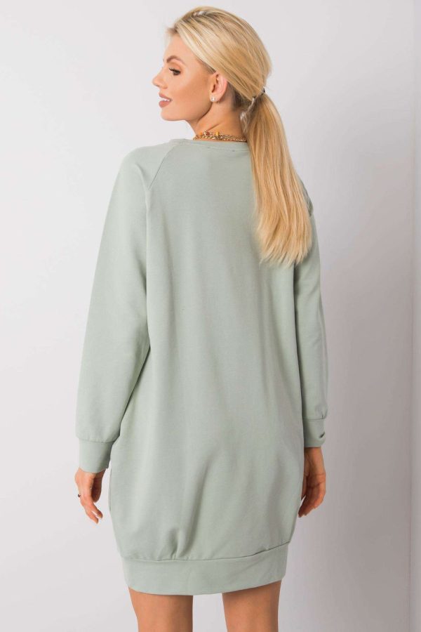 Green Daydress in Day Dresses with Cotton and Spandex