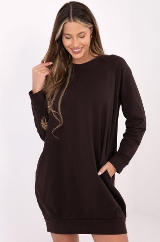 Brown Daydress in Day Dresses with Cotton and Spandex