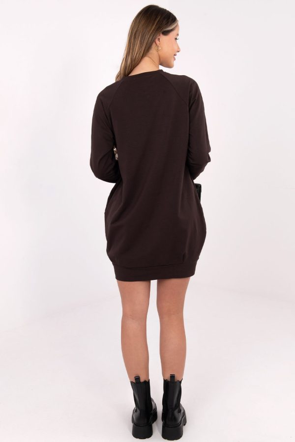 Brown Daydress in Day Dresses with Cotton and Spandex