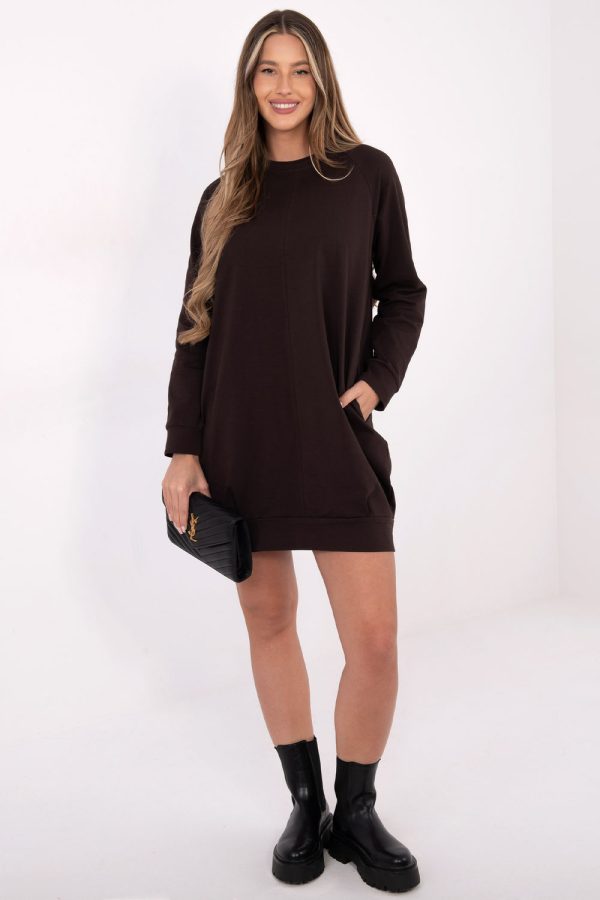 Brown Daydress in Day Dresses with Cotton and Spandex