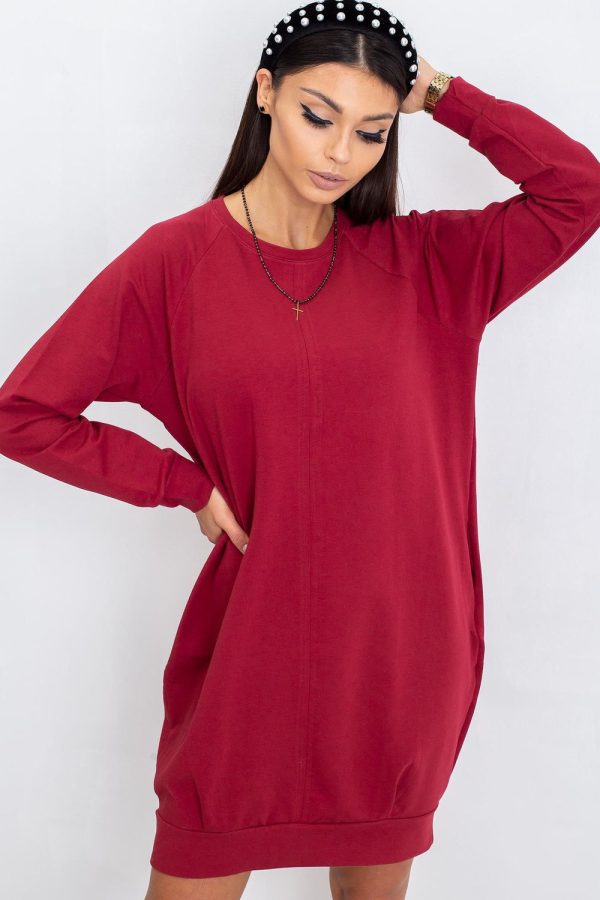 Red Daydress in Day Dresses with Cotton and Spandex