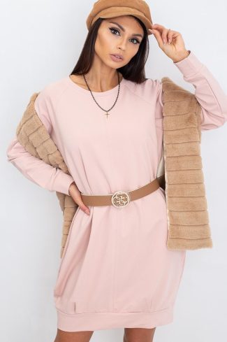 Pink Daydress in Day Dresses with Cotton and Spandex