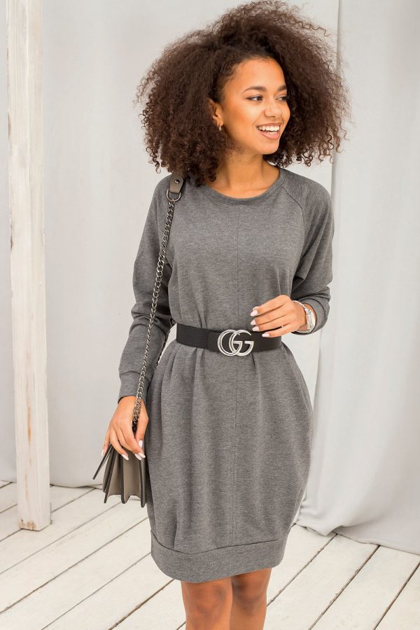 Grey Daydress in Day Dresses with Cotton and Spandex