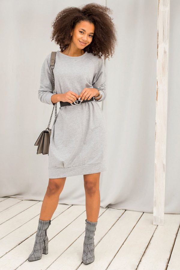 Grey Daydress in Day Dresses with Cotton and Spandex