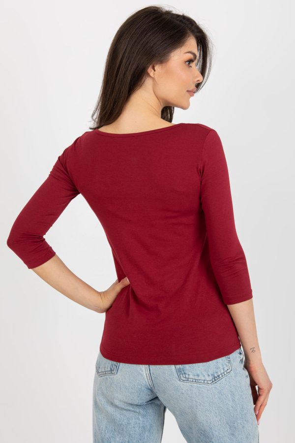 Red Blouse in Women`s Blouses, Tunics with Cotton and Spandex