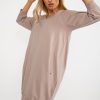 Beige Daydress in Day Dresses with Cotton and Spandex
