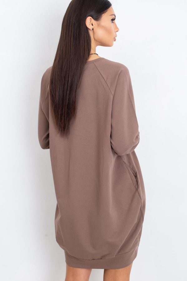 Brown Daydress in Day Dresses with Cotton and Spandex