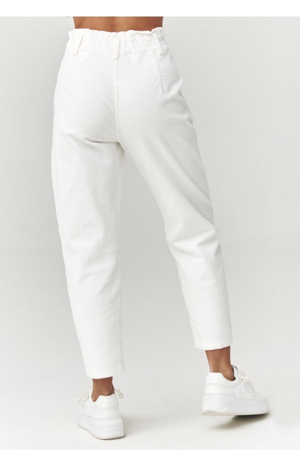 Beige Corduroy Trousers in Pants, Trousers, Shorts with Cotton and Spandex