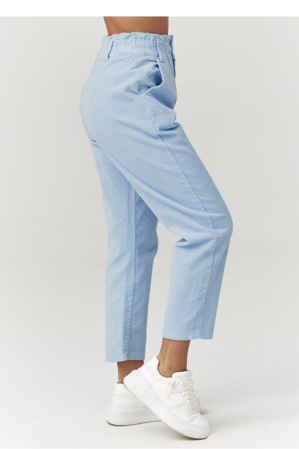 Blue Corduroy Trousers.Cotton and Spandex