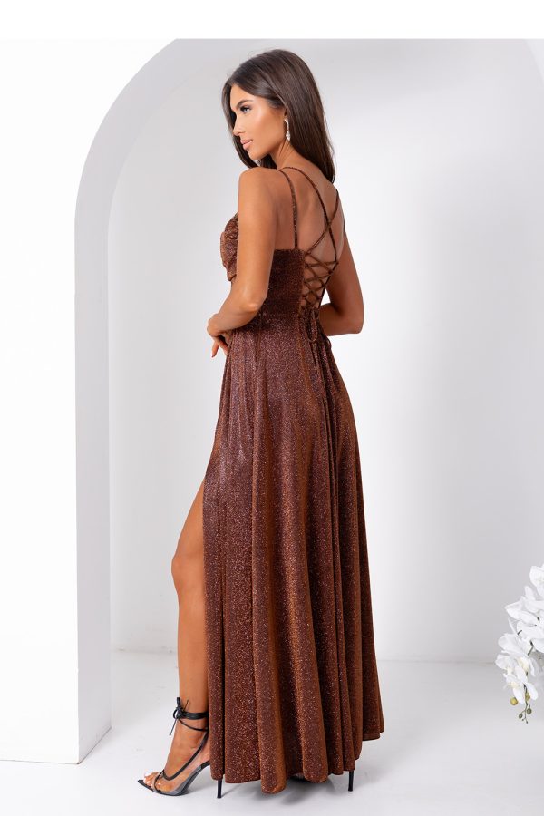 Brown Long Dress in Evening Dresses with