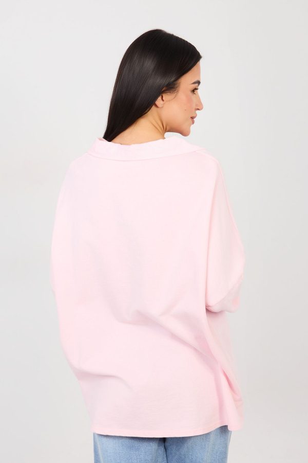 Pink Blouse in Women`s Blouses, Tunics with Cotton and Spandex