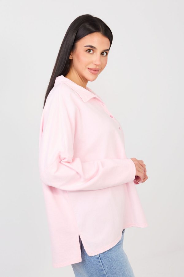 Pink Blouse in Women`s Blouses, Tunics with Cotton and Spandex