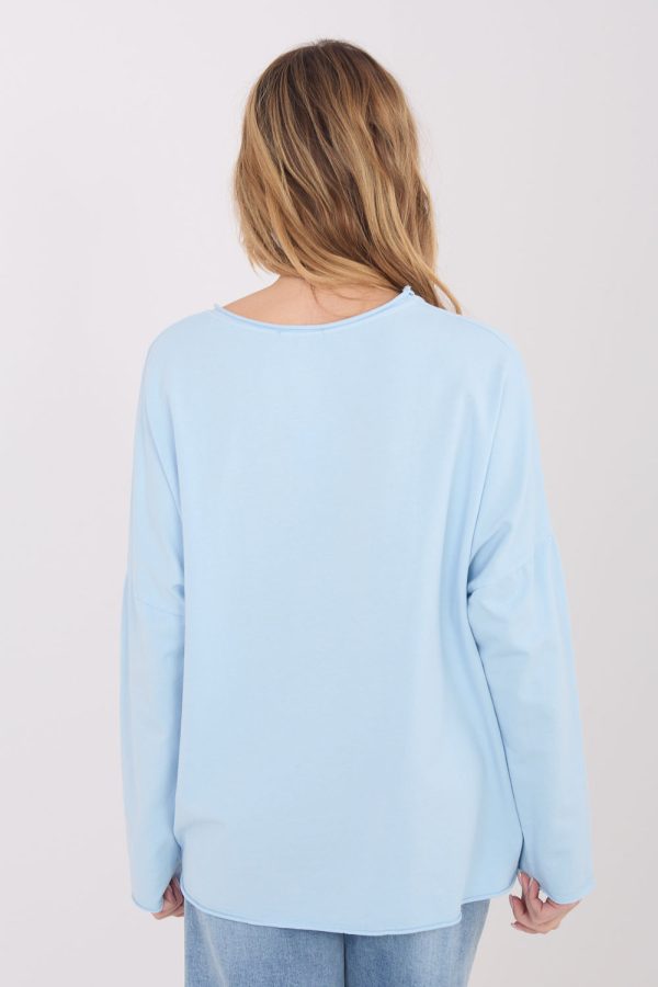 Blue Blouse in Women`s Blouses, Tunics with Cotton and Spandex