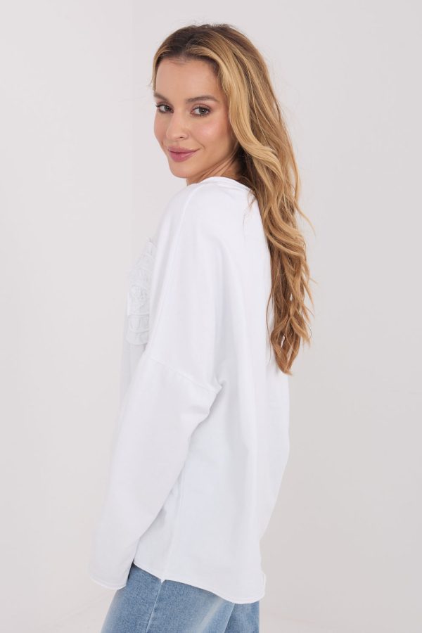 White Blouse in Women`s Blouses, Tunics with Cotton and Spandex