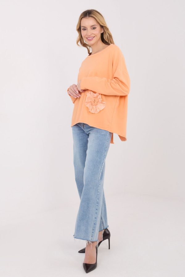 Orange Blouse in Women`s Blouses, Tunics with Cotton and Polyester