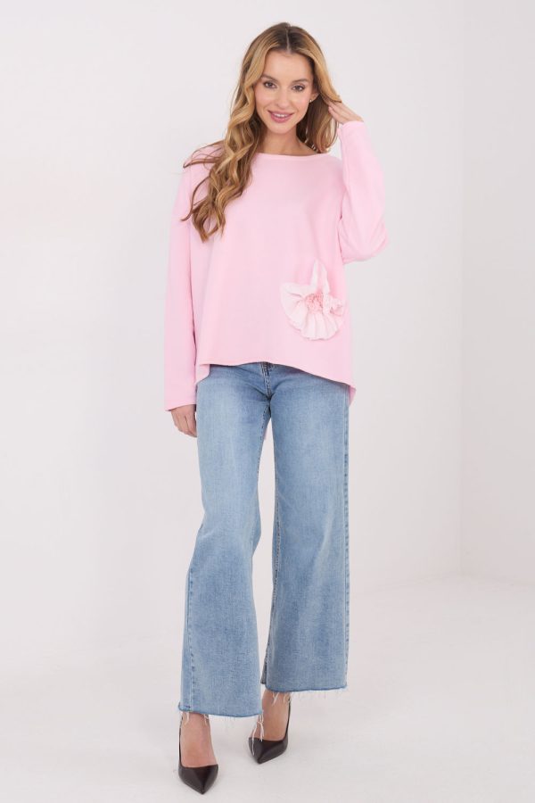 Pink Blouse in Women`s Blouses, Tunics with Cotton and Polyester