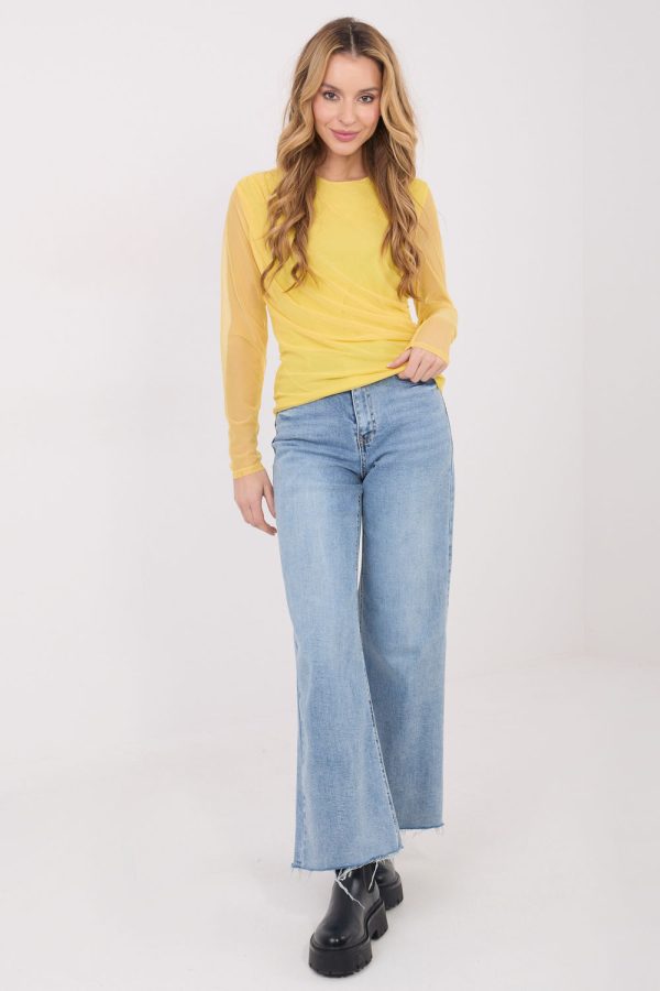 Yellow Blouse in Women`s Blouses, Tunics with Spandex and Polyester