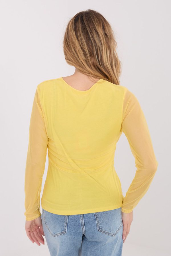 Yellow Blouse in Women`s Blouses, Tunics with Spandex and Polyester
