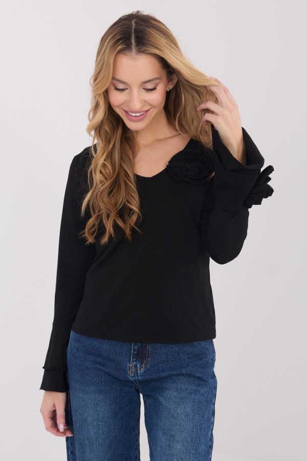 black Blouse model 223348 Italy Moda