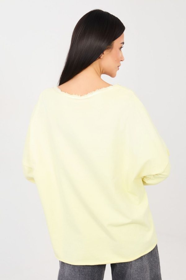 Yellow Blouse in Women`s Blouses, Tunics with Cotton and Spandex