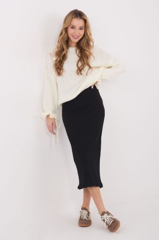 Black Skirt in Skirts with Cotton and Spandex