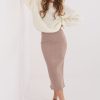 Beige Skirt in Skirts with Cotton and Spandex