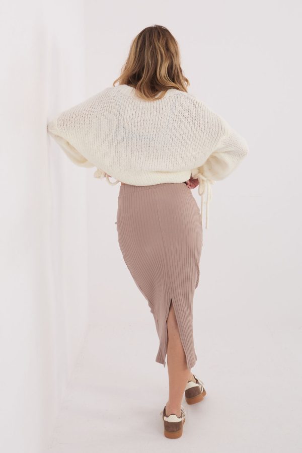 Beige Skirt in Skirts with Cotton and Spandex