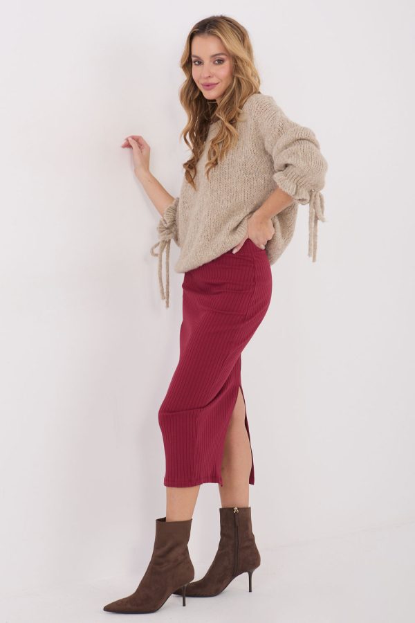 Red Skirt in Skirts with Cotton and Spandex