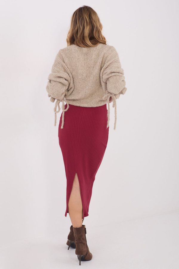 Red Skirt in Skirts with Cotton and Spandex