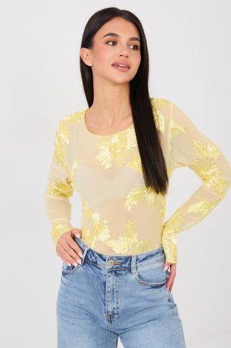 Yellow Blouse in Women`s Blouses, Tunics with Spandex and Polyester