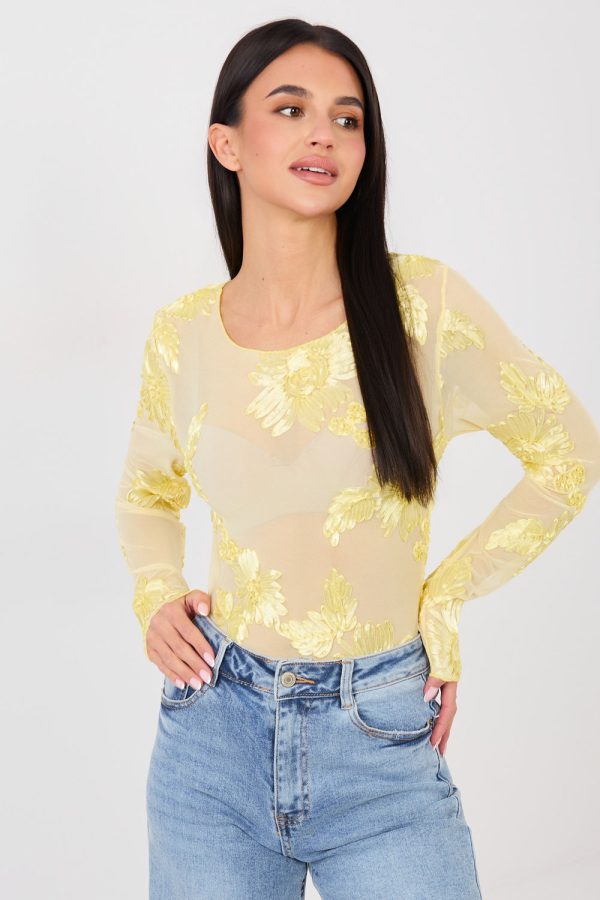 Yellow Blouse in Women`s Blouses, Tunics with Spandex and Polyester