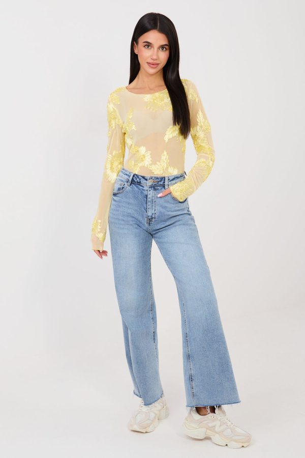Yellow Blouse in Women`s Blouses, Tunics with Spandex and Polyester