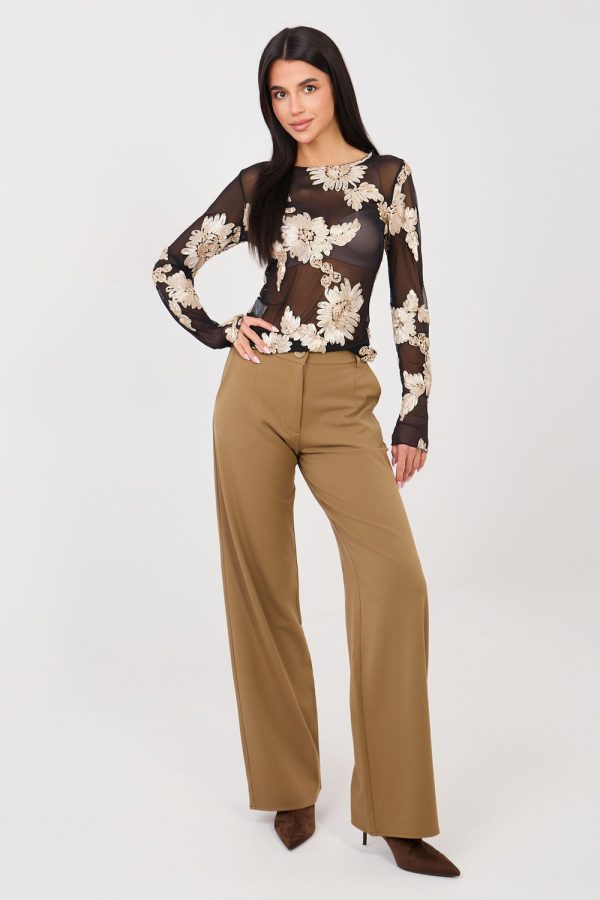 Beige Blouse in Women`s Blouses, Tunics with Spandex and Polyester