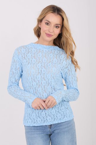 Blue Blouse in Women`s Blouses, Tunics with Spandex and Viscose