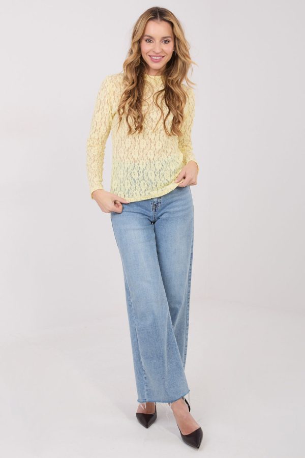 Yellow Blouse in Women`s Blouses, Tunics with Spandex and Viscose