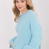 Blue Jumper in Sweaters, Pullovers, Jumpers, Turtlenecks, Boleros, Shrugs with Polyacrylic, Polyamide, Viscose and Wool