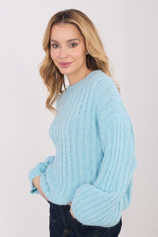 Blue Jumper in Sweaters, Pullovers, Jumpers, Turtlenecks, Boleros, Shrugs with Polyacrylic, Polyamide, Viscose and Wool