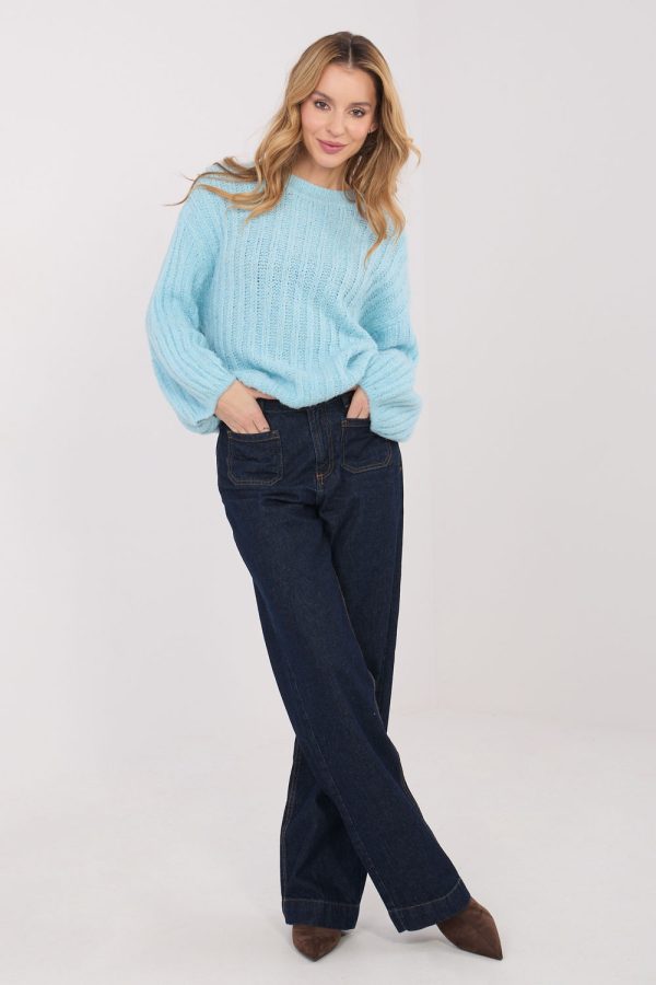 Blue Jumper in Sweaters, Pullovers, Jumpers, Turtlenecks, Boleros, Shrugs with Polyacrylic, Polyamide, Viscose and Wool
