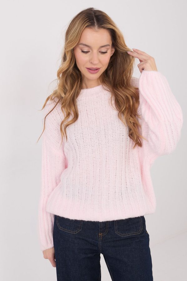 Pink Jumper in Sweaters, Pullovers, Jumpers, Turtlenecks, Boleros, Shrugs with Polyacrylic, Polyamide, Viscose and Wool