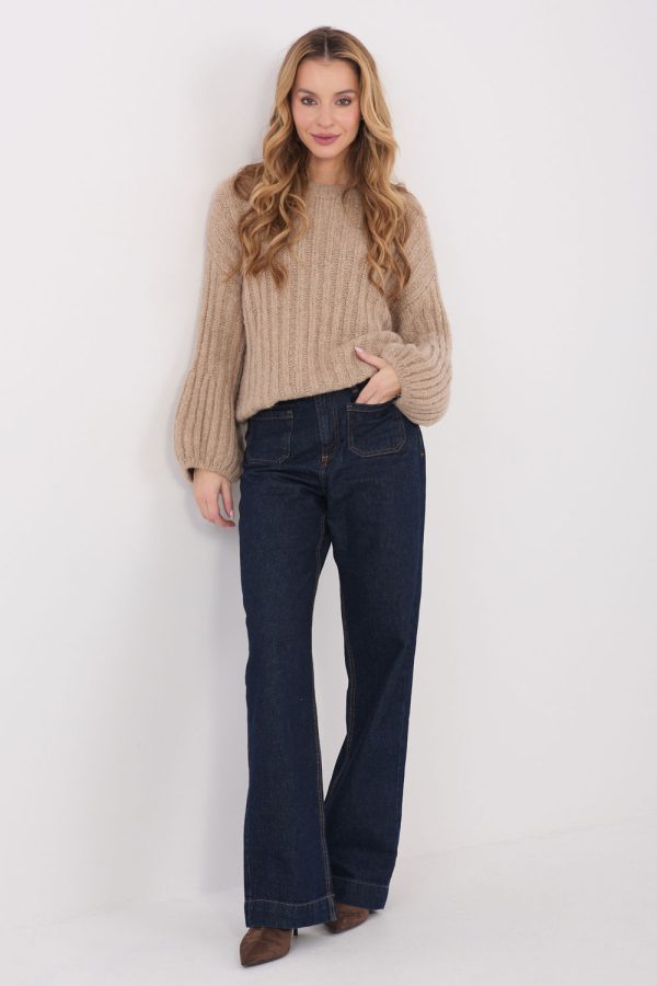 Beige Jumper in Sweaters, Pullovers, Jumpers, Turtlenecks, Boleros, Shrugs with Polyacrylic, Polyamide, Viscose and Wool