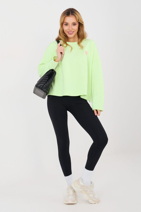 Green Sweatshirt in Sweatshirts For Women with Cotton and Polyester
