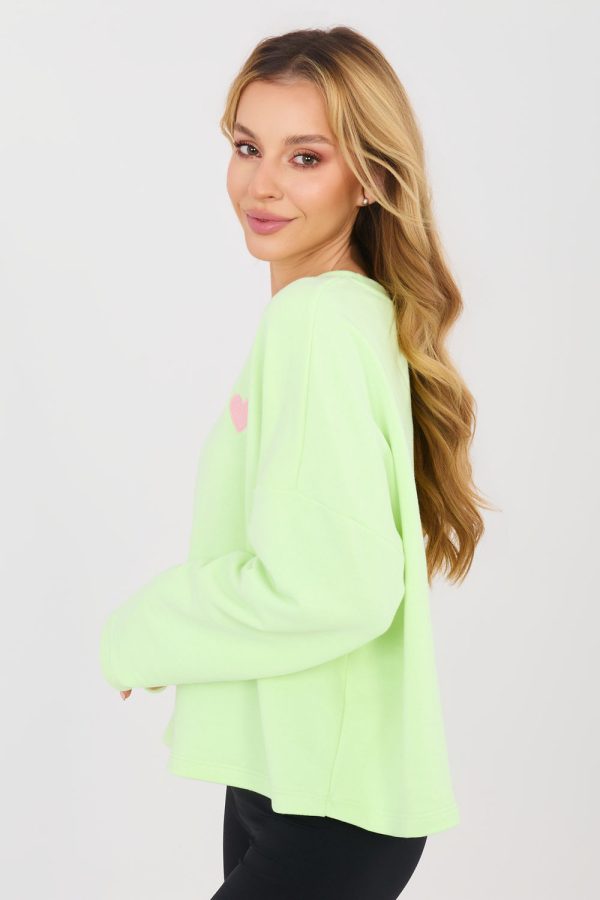 Green Sweatshirt in Sweatshirts For Women with Cotton and Polyester
