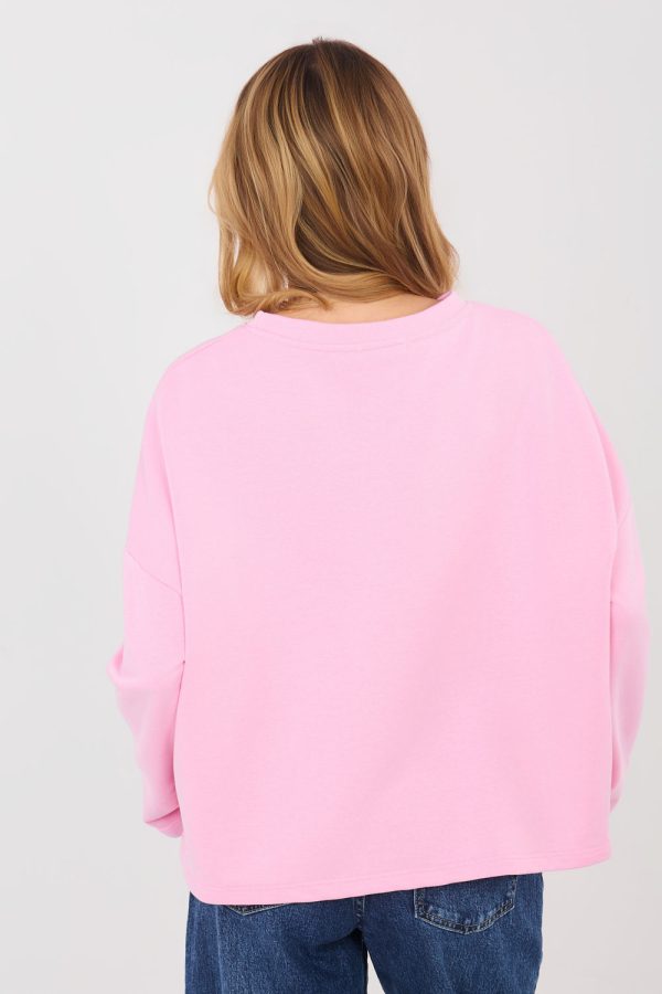 Pink Sweatshirt in Sweatshirts For Women with Cotton and Polyester