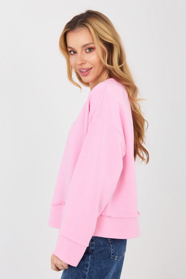 Pink Sweatshirt in Sweatshirts For Women with Cotton and Polyester